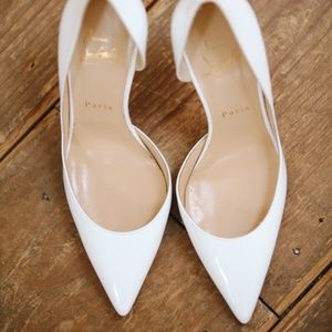 Louis Vuitton White Patent Leather Heel - Size 7.5